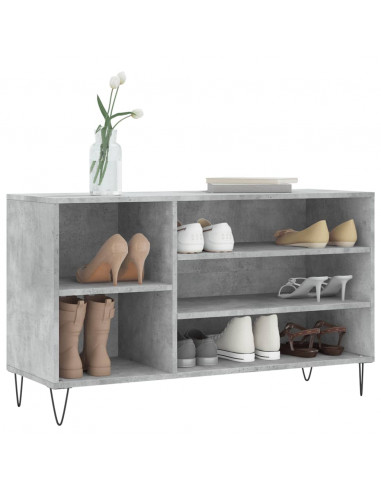 Scarpiera Grigio Cemento 102x36x60 cm in Legno Multistrato