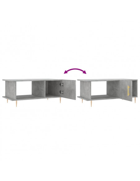 Tavolino da Salotto Grigio Cemento 90x50x40cm Legno Multistrato