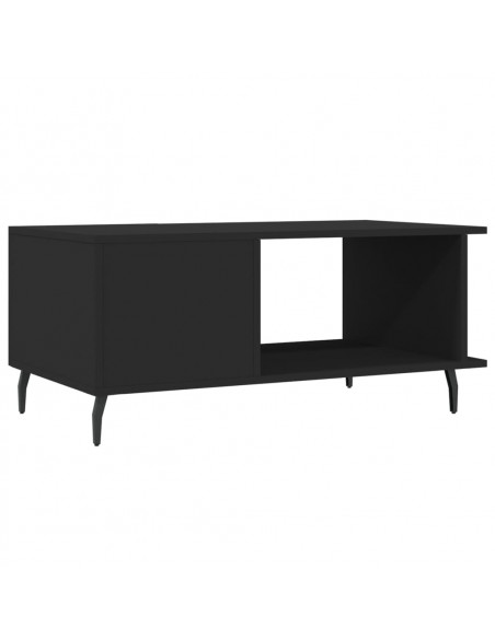 Tavolino da Salotto Nero 90x50x40 cm in Legno Multistrato