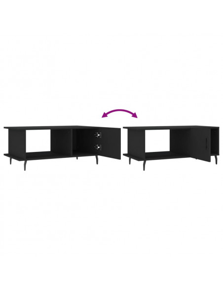 Tavolino da Salotto Nero 90x50x40 cm in Legno Multistrato