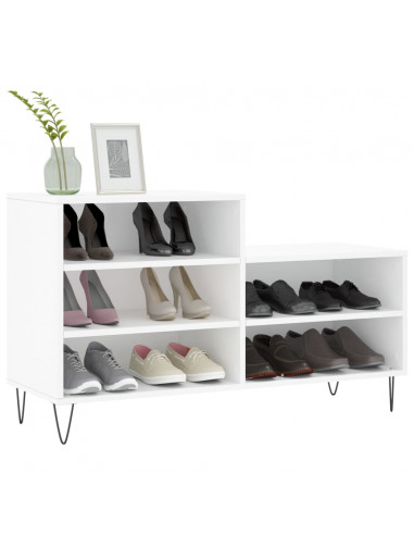 Scarpiera Bianca 102x36x60 cm in Legno Multistrato