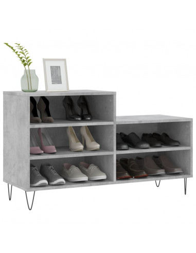 Scarpiera Grigio Cemento 102x36x60 cm in Legno Multistrato