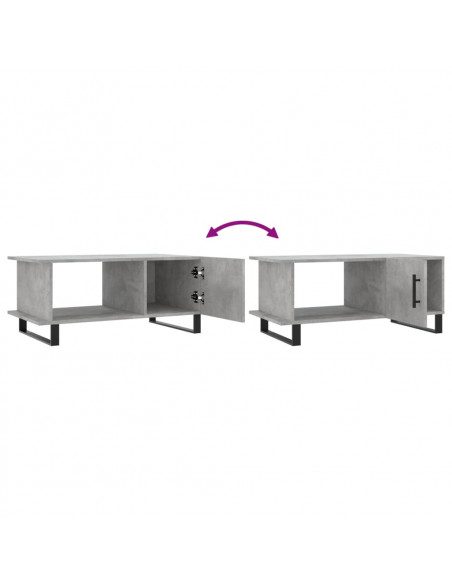 Tavolino da Salotto Grigio Cemento 90x50x40cm Legno Multistrato