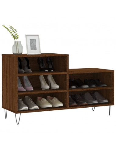 Scarpiera Rovere Marrone 102x36x60 cm in Legno Multistrato