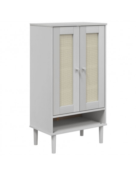 Scarpiera SENJA Aspetto Rattan Bianco 59,5x35x107 cm Massello
