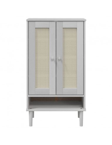 Scarpiera SENJA Aspetto Rattan Bianco 59,5x35x107 cm Massello