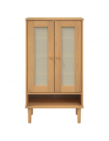 Scarpiera SENJA Aspetto Rattan Marrone 59,5x35x107 cm Massello