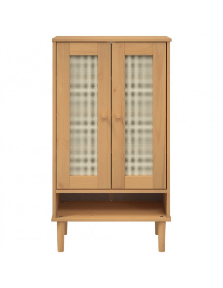 Scarpiera SENJA Aspetto Rattan Marrone 59,5x35x107 cm Massello