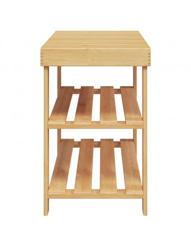 Scarpiera 3 Ripiani 70x27,5x45 cm Bambù