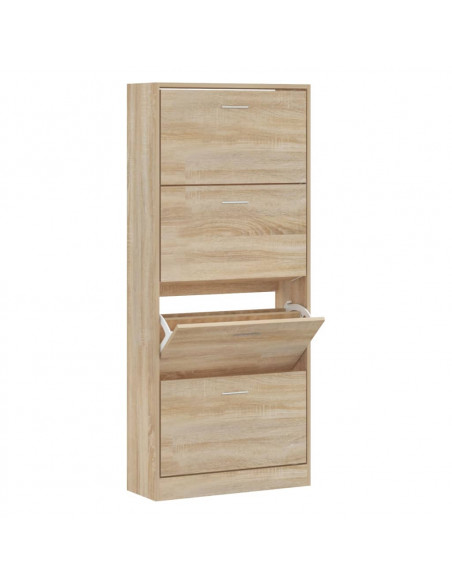 Scarpiera Rovere Sonoma 63x24x147 cm in Legno Multistrato