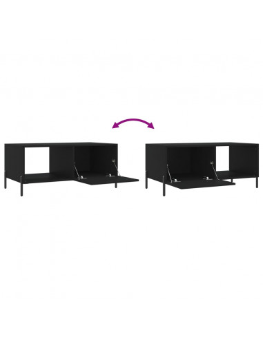 Tavolino da Salotto Nero 90x50x40 cm in Legno Multistrato