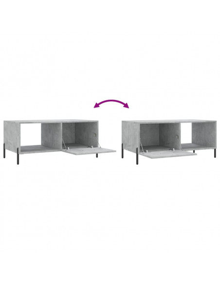 Tavolino da Salotto Grigio Cemento 90x50x40cm Legno Multistrato