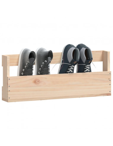 Scarpiere a Parete 2 pz 59x9x23 cm Legno Massello di Pino