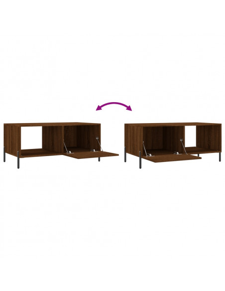 Tavolino da Salotto Rovere Marrone 90x50x40cm Legno Multistrato