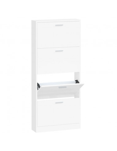 Scarpiera Bianca 59x17x150 cm in Legno Multistrato