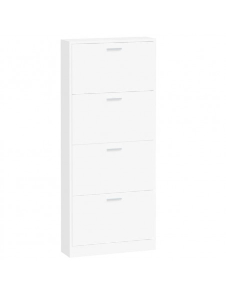 Scarpiera Bianca 59x17x150 cm in Legno Multistrato