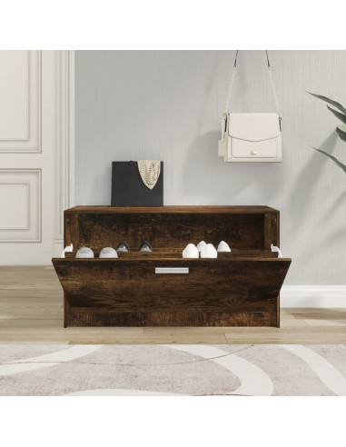 Scarpiera Rovere Fumo 80x24x45 cm in Legno Multistrato