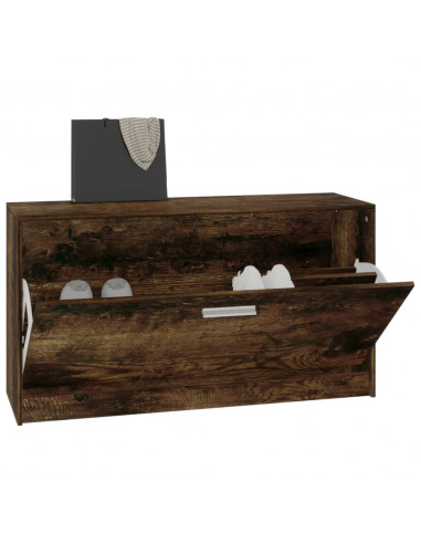 Scarpiera Rovere Fumo 80x24x45 cm in Legno Multistrato