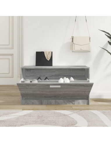 Scarpiera Grigio Sonoma 80x24x45 cm in Legno Multistrato