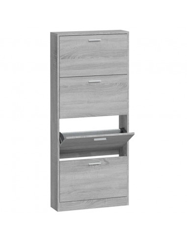 Scarpiera Grigio Sonoma 59x17x150 cm in Legno Multistrato