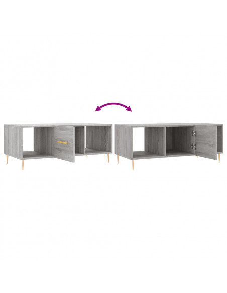 Tavolino da Salotto Grigio Sonoma 102x50x40cm Legno Multistrato