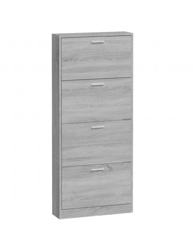 Scarpiera Grigio Sonoma 59x17x150 cm in Legno Multistrato