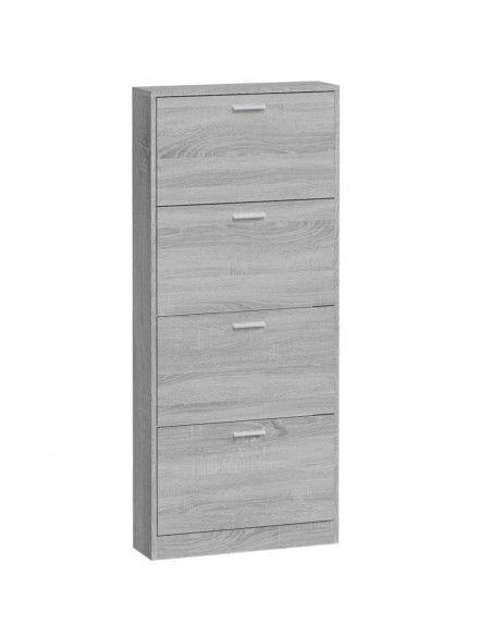 Scarpiera Grigio Sonoma 59x17x150 cm in Legno Multistrato