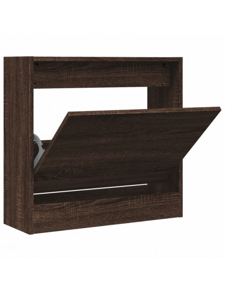 Scarpiera Rovere Marrone 60x21x57 cm in Legno Multistrato
