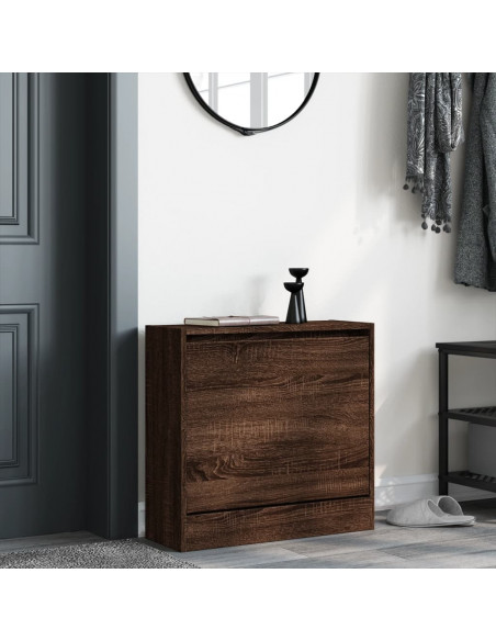 Scarpiera Rovere Marrone 60x21x57 cm in Legno Multistrato
