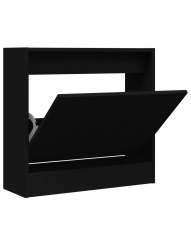 Scarpiera Nera 60x21x57 cm in Legno Multistrato