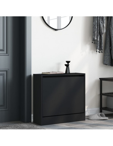 Scarpiera Nera 60x21x57 cm in Legno Multistrato