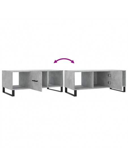 Tavolino Salotto Grigio Cemento 102x50x40 cm Legno Multistrato