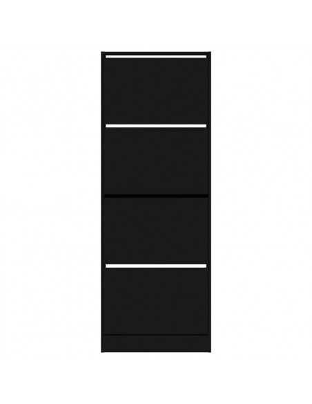Scarpiera Nera 60x21x163,5 cm in Legno Multistrato
