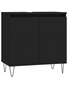 Mobile da Bagno Nero 58x33x60 cm in Legno Multistrato 2