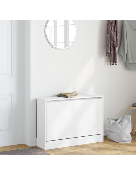 Scarpiera Bianca 80x21x57 cm in Legno Multistrato