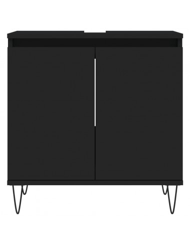 Mobile da Bagno Nero 58x33x60 cm in Legno Multistrato