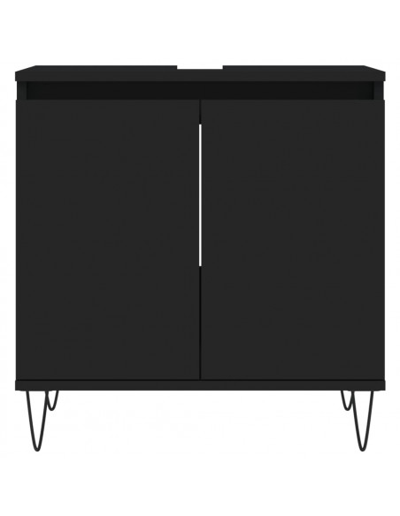 Mobile da Bagno Nero 58x33x60 cm in Legno Multistrato