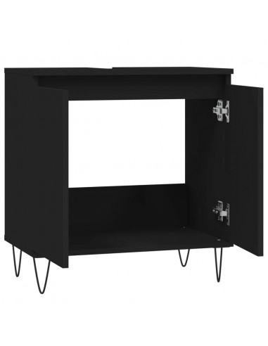 Mobile da Bagno Nero 58x33x60 cm in Legno Multistrato