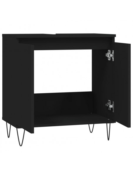 Mobile da Bagno Nero 58x33x60 cm in Legno Multistrato