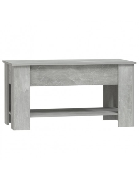 Tavolino Salotto Grigio Cemento 101x49x52 cm Legno Multistrato