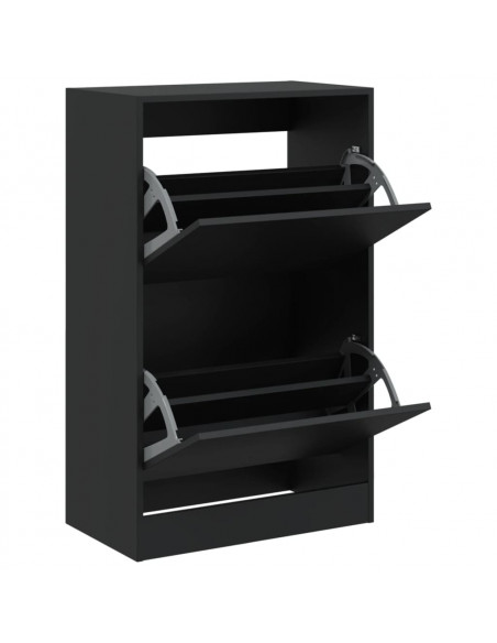 Scarpiera Nera 60x34x96,5 cm in Legno Multistrato