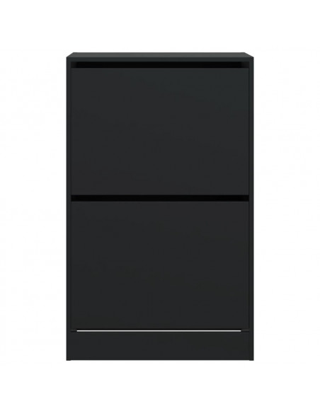 Scarpiera Nera 60x34x96,5 cm in Legno Multistrato