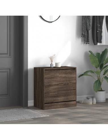 Scarpiera Rovere Marrone 60x34x63,5 cm in Legno Multistrato