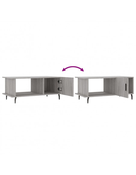 Tavolino da Salotto Grigio Sonoma 90x50x40 cm Legno Multistrato