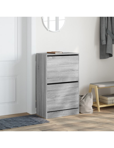 Scarpiera Grigio Sonoma 60x34x96,5 cm in Legno Multistrato