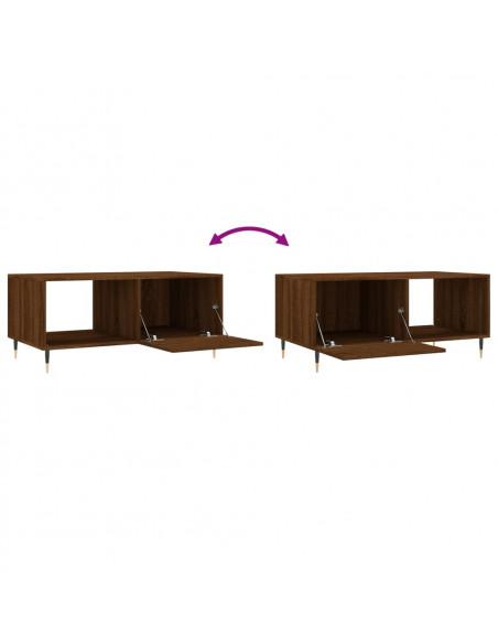 Tavolino da Salotto Rovere Marrone 90x50x40cm Legno Multistrato
