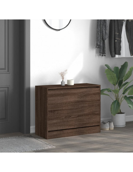 Scarpiera Rovere Marrone 80x34x63 cm in Legno Multistrato