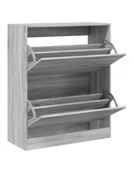 Scarpiera Grigio Sonoma 80x34x96,5 cm in Legno Multistrato