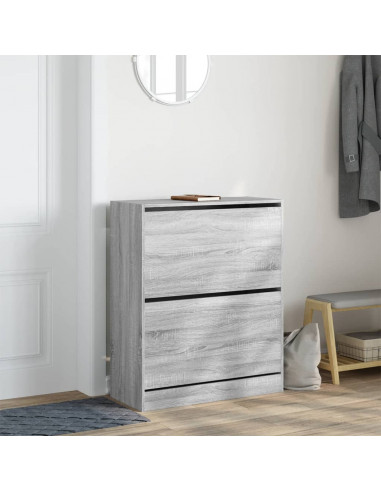 Scarpiera Grigio Sonoma 80x34x96,5 cm in Legno Multistrato