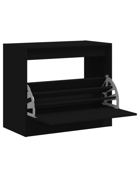 Scarpiera Nera 80x42x69 cm in Legno Multistrato